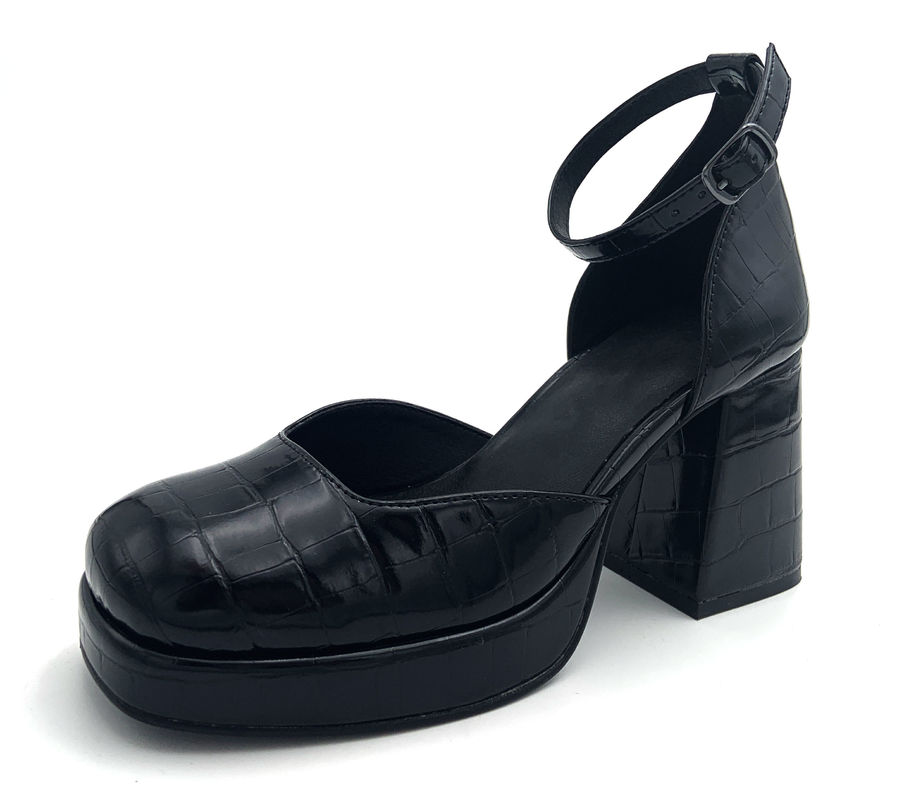 Donne alla moda tacchi neri Slip On Type per il cocktail di festa