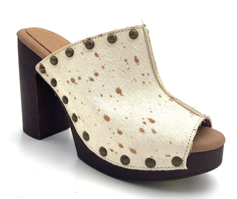 Stiletto a modello solido Mules Con dito chiuso Con tacco alto 3 pollici 4,5 pollici