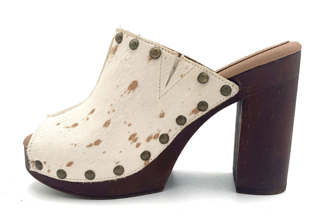 Stiletto a modello solido Mules Con dito chiuso Con tacco alto 3 pollici 4,5 pollici