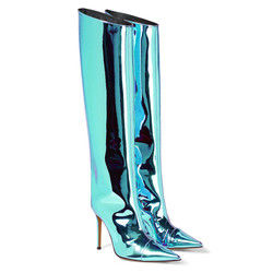 Calzature da donna ad altezza del ginocchio Calzature da donna colore nero leggero traspirante
