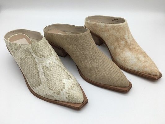 Materiale di pelle Mulette da donna tacchi, tacchi alti 4,5 pollici Muletti con dito stretto