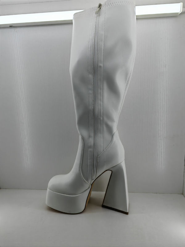 Scarpe da donna a dita appuntite stivali a tacco grosso e tipo di chiusura