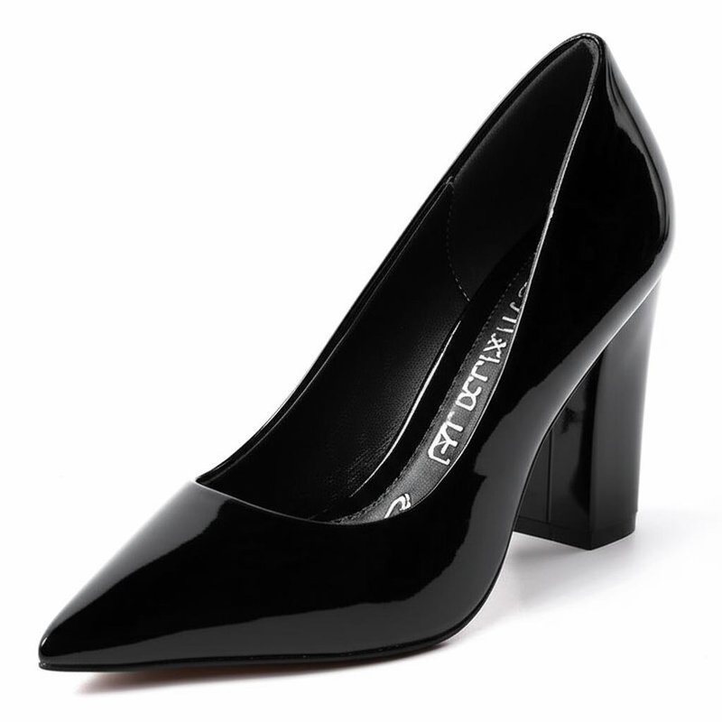 Women's Pump Heels with Rubber Outsole Leather Insole and Chunky Heel for Elegant Comfort